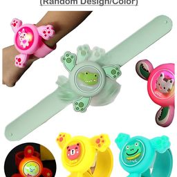 OPINA Kids Spinning Slap Wrist Band for Boys and Girls Cute Cartoon Bracelet Wrist Band with LED Light Up, Great Gift Toys for Kids - Pack of 2 (Color & Design May Vary)-4