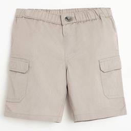 Campana 100% Cotton Woven Solid Cargo Shorts - Light Grey-image-31