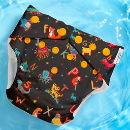 SuperBottoms Swimming Diapers for Babies & Toddlers - Washable, Reusable & Adjustable Swim Diapers | A for Animal-10