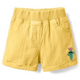 Little Kangaroos Cotton Woven Knee Length Shorts With Cactus Patch - Yellow-image-54