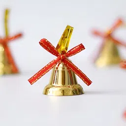 eCraftIndia Red 12 Pieces Jingle Bells With Ribbon Christmas Decor-26