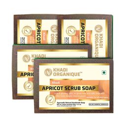 Khadi Organique Set Of 4 Apricot Scrub Soap with Essential Oils - 125g Each-44