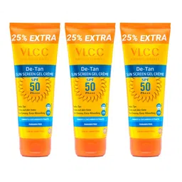 VLCC Set of 3 De Tan SPF 50 PA+++ Sunscreen Gel Cream - 100g each with 25 g Extra-36