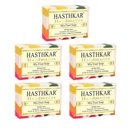 Hasthkar Set of 5 Mix Fruit Handmade Soaps for All Skin Types - 125 g Each-11
