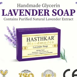 Hasthkar Set of 5 Lavender Handmade Soaps for All Skin Types - 125 g Each image 4