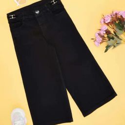Pantaloons Junior Girls Black Cotton Solid Jeans-picture-30