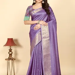 SSHAGUN LIFESTYLE Checked Woven Design Zari Bandhani Saree-picture-13