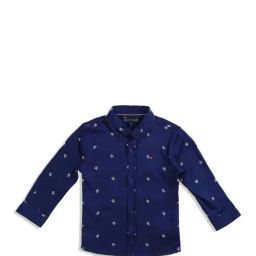 Tommy Hilfiger Kids Blue Logo Print Shirt-picture-41