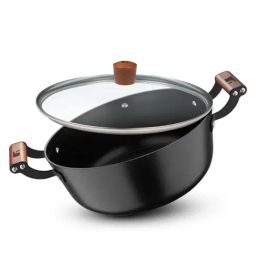 Bergner Odin Black Cast Iron 28 cm Induction Bottom Lightweight Casserole With Glass Lid (5600ml)-3