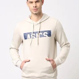 Asics Smoke Grey Regular Fit Graphic Print Hooded Sweatshirt-24