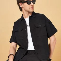 YU by Pantaloons Black Cotton Comfort Fit Shirt-image-45