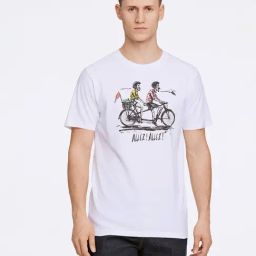 Lindbergh Mens White Round Neck Short Sleeve Graphic T-Shirt-image-88