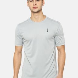 Campus Sutra Men Grey Solid Round Neck Anti-Microbial T-shirt-image-91