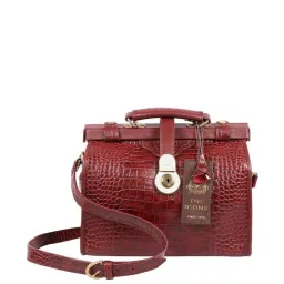 Hidesign Core Red Textured Medium Satchel Handbag image 1