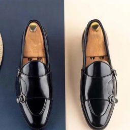 Griffin Men's Black Monk Shoes-image-80
