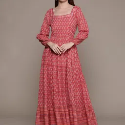 aarke Ritu Kumar Floral Print Puff Sleeve Maxi Dress-image-11