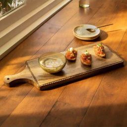 ellementry Natural Mango Wood Platter with Bowl - Set of 1-image-2