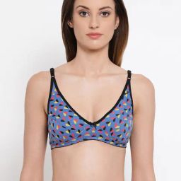 Clovia Blue Non Wired Non Padded Full Coverage Bra-image-102