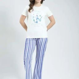 Monte Carlo White Regular Fit Floral Print Night Suit-image-18