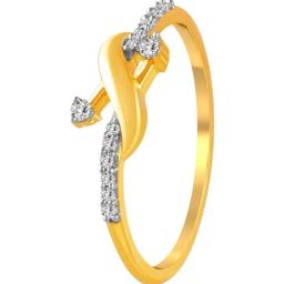 P.C. Chandra Jewellers 14KT (585) Yellow Gold and Diamond Finger Ring for Women-image-75