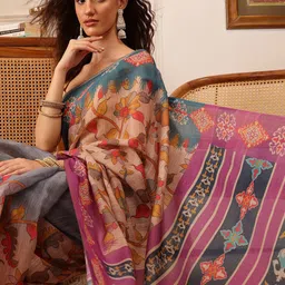 Silk Land Floral Printed Saree-image-64