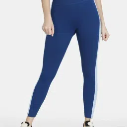 Zelocity by Zivame Blue Color Block Leggings-image-42