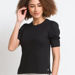 Spykar Black Regular Fit Top-image-34