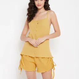 Clovia Yellow Top With Shorts-image-31
