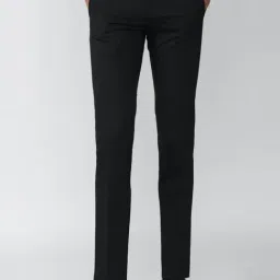 Van Heusen Black Slim Fit Self Pattern Trousers-image-79