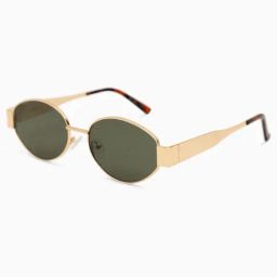 Kazo Green UV Protection Oval Sunglasses for Women-image-10