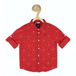 Allen Solly Junior Red Cotton Printed Full Sleeves Shirt-image-90