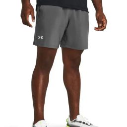 Under Armour Grey Slim Fit Logo Printed Sports Shorts-image-60