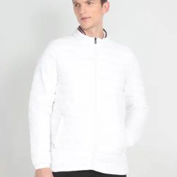 Arrow Sport White Regular Fit Quilted Jacket-image-77