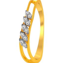 P.C. Chandra Jewellers 14KT (585) Yellow Gold and Diamond Finger Ring for Women-image-71