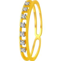 P.C. Chandra Jewellers 14KT (585) Yellow Gold and Diamond Finger Ring for Women-image-44