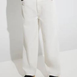 Nuon by Westside White Barrel-Fit Mid-Rise Jeans-image-2