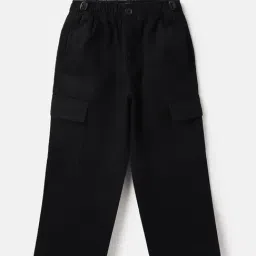 United Colors of Benetton Boys Black Cotton Trousers-image-64