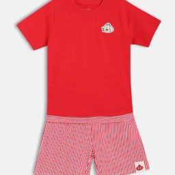 Miniklub Boys Multi-Color Knitted Striped Clothing Set-1