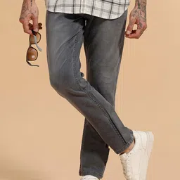 WROGN Men Comfort Slim Fit Mid-Rise Heavy Fade Jeans-image-87
