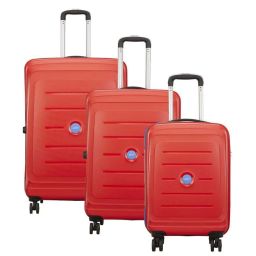 VIP Corsa Red Textured Trolley Bag Pack of 3 - 55 cms, 66 cms & 76 cms image 1