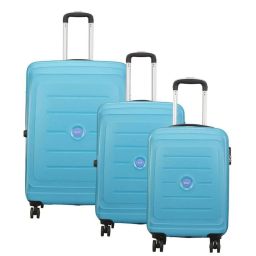 VIP Corsa Turquoise Textured Trolley Bag Pack of 3 - 55 cms, 66 cms & 76 cms image 1