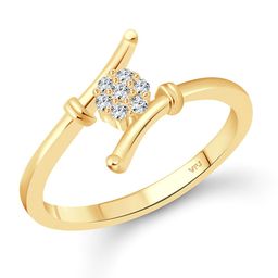 Vighnaharta Gold-Plated CZ-Studded Finger Ring-image-0