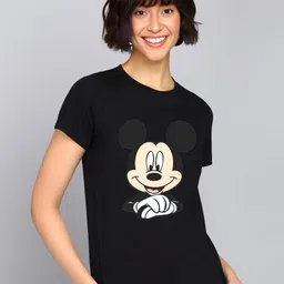HESHA Mickey Mouse Printed Round Neck Pure Cotton T-Shirt-image-74