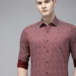 Arrow Manhattan Slim Fit Tropical Printed Pure Cotton Formal Shirt-image-87
