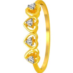 P.C. Chandra Jewellers 14KT (585) Yellow Gold and Diamond Finger Ring for Women-image-28