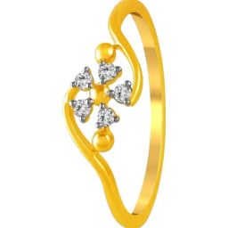 P.C. Chandra Jewellers 14KT (585) Yellow Gold and Diamond Finger Ring for Women-image-47