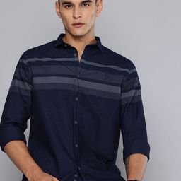Indian Terrain Pure Cotton Classic Fit Horizontal Striped Casual Shirt-picture-15