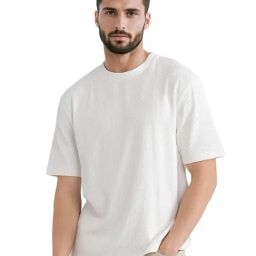Rare Rabbit White Oversized Textured T-Shirt-image-5