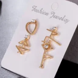 Oomph Gold Single Piece Mix Match Design Stud Earrings - Set of 4 image 1