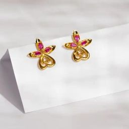 P.N.Gadgil Jewellers 22k Lamina Gold Stud Earrings-image-46